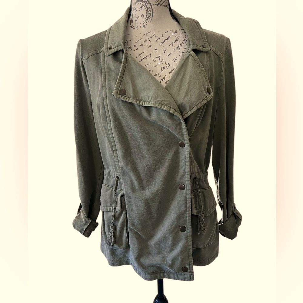 Anthropologie Saturday Sunday Olive Green Blazer/Jacket, Cotton Blend Large